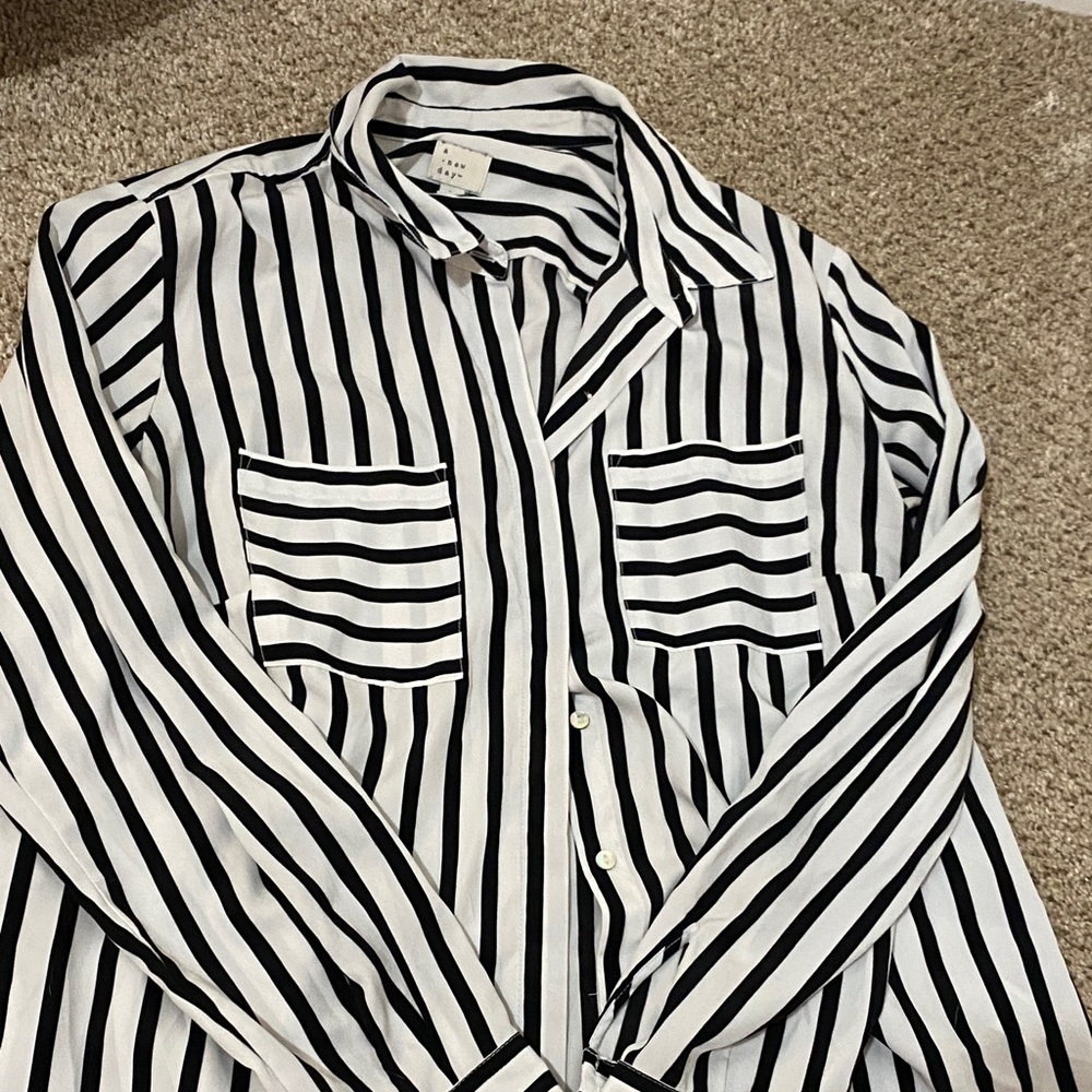 Black and White Striped Shirt